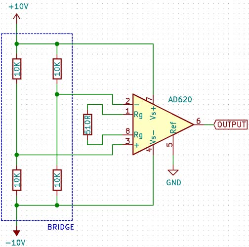 Instrumentation Amplifier AD620 Circuit Diagram