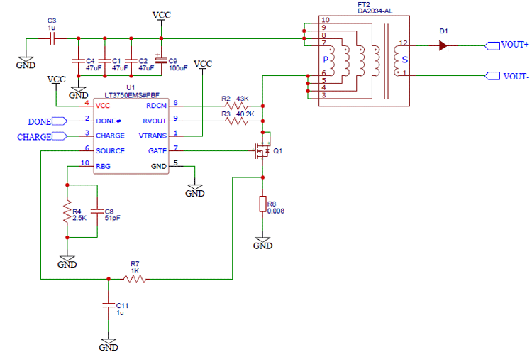 LT3750 Capacitor Charge Controller Circuit Diagram