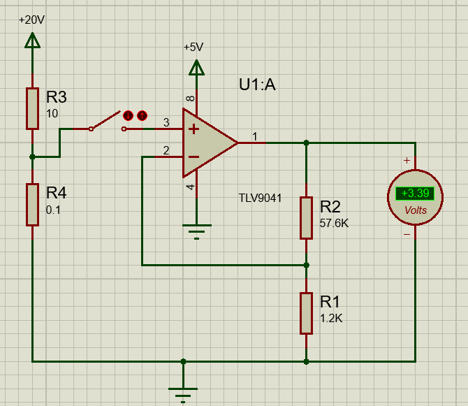 TLV9041 Op Amp Application Circuit Diagram