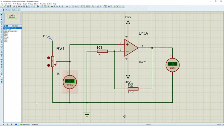 TL071 Simulation Circuit