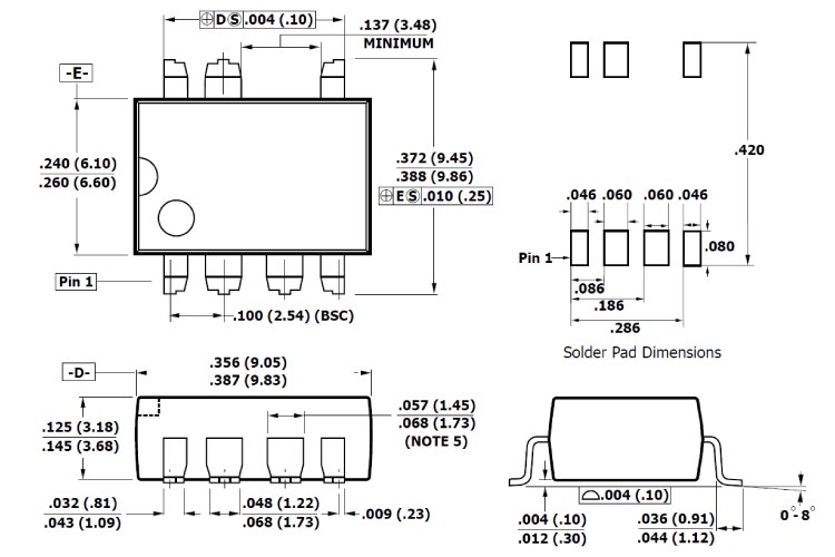 2D-Model and Dimensions of LNK364