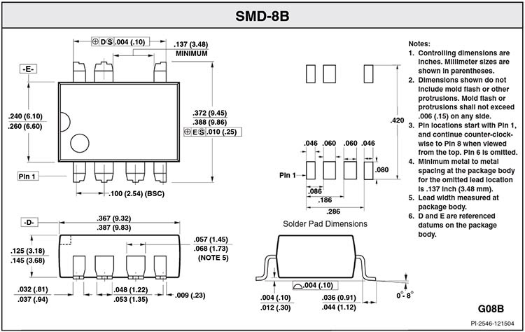 TNY268PN PCB footprint