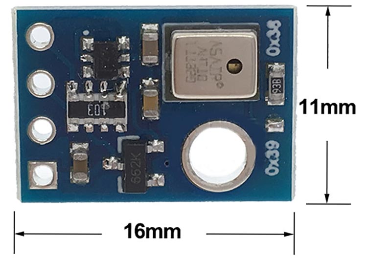 AHT10 module dimensions