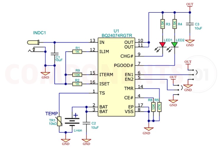 BQ24074 Practical Charger Circuit