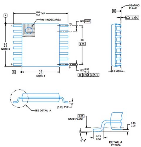 drv8833 2d model and dimensions