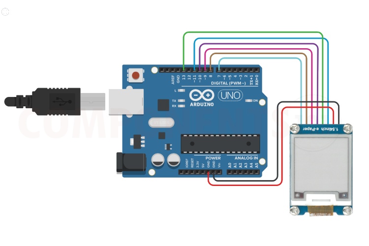 ePaper Display Module Interfacing Connection Diagram