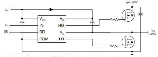 ir2104 typical application circuit diagram