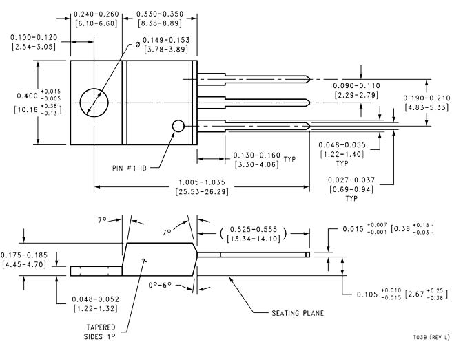 LM340T5 Voltage Regulator Dimensions
