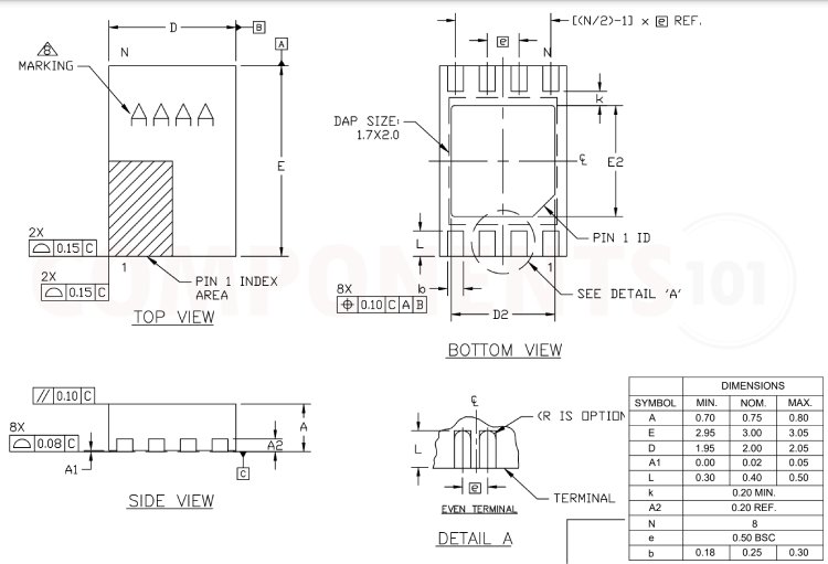 MAX17043 TDFN Package