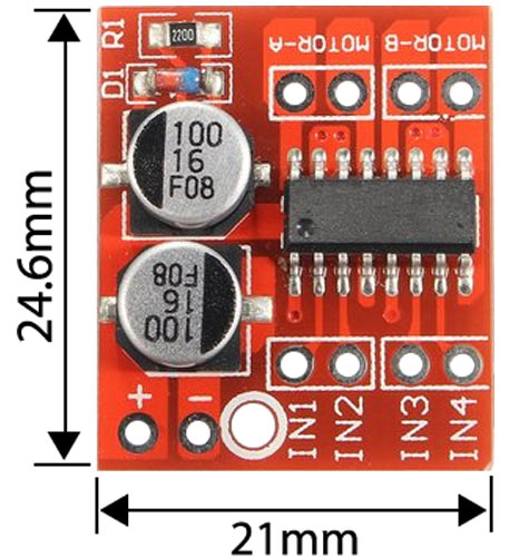 MX1508 DC Motor Driver Dimensions