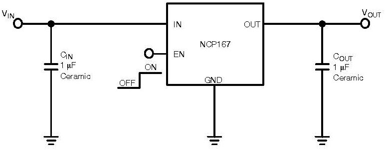 NCP167AMX330TBG application circuit diagram