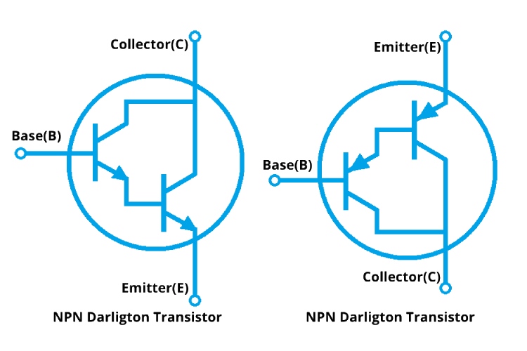 NPN and PNP Darlington Transistor Symbols