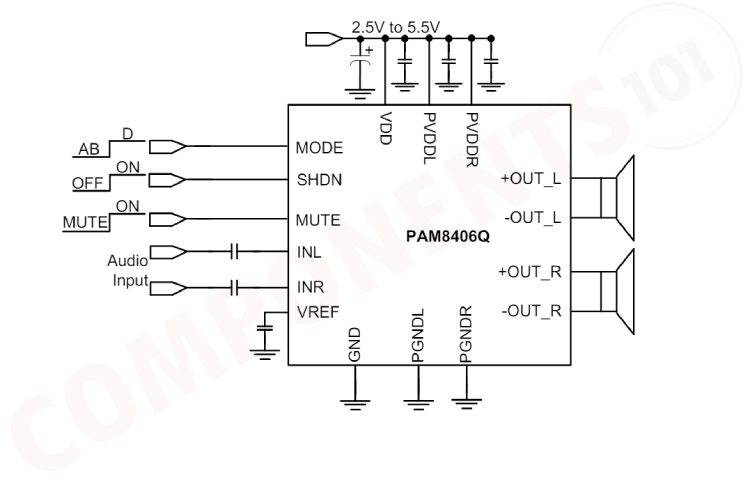 PAM8406 Schematics