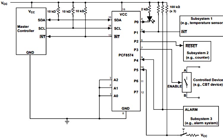 PCF8574 Circuit Diagram