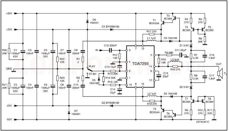 TDA7293 Schematics