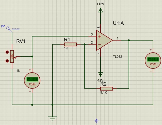 TL082 Op-Amp Circuit Diagram