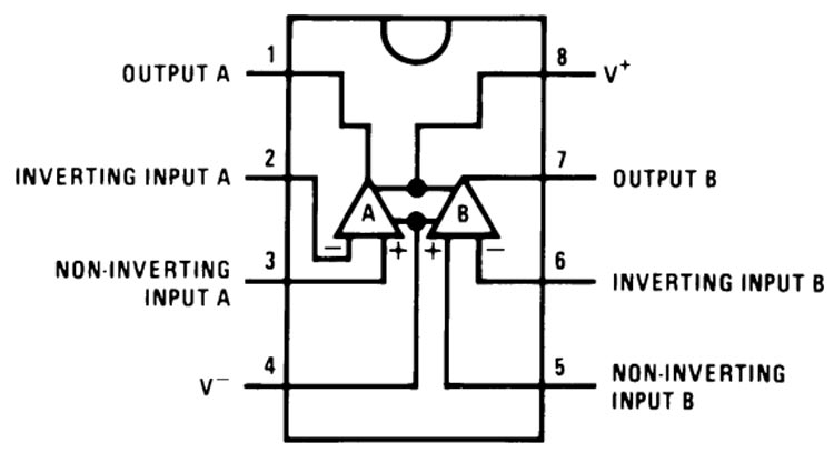 TL082 Op-Amp Pin Diagram