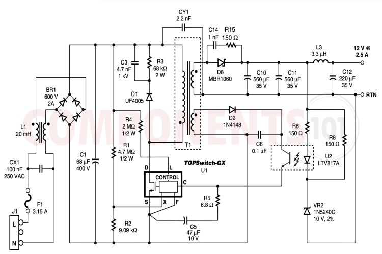 TOP248YN Circuit Diagram