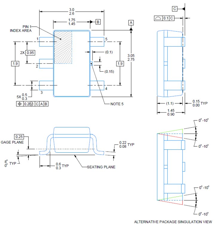 TPS60403 2d -Model and Dimensions