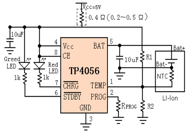 ​​ Circuit-using TP4056A Li-ion Battery Charging Module
