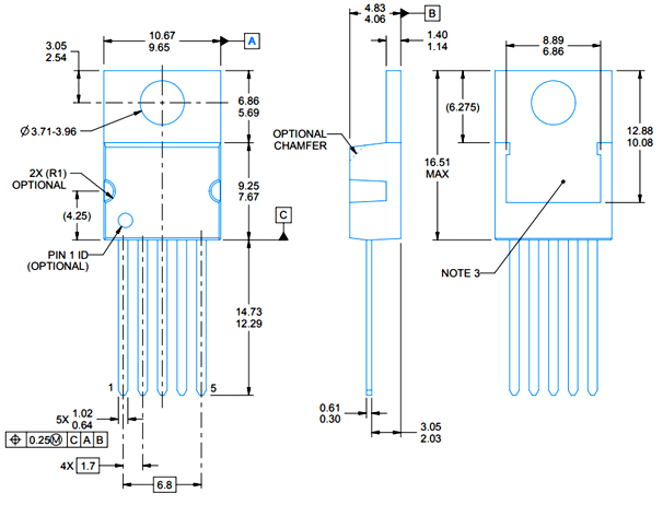 LM2576 IC Dimensions