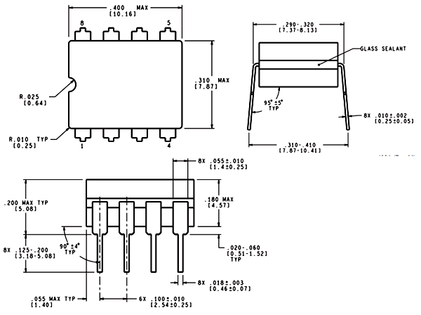  LM358 Dual OP-AMP IC 2D model