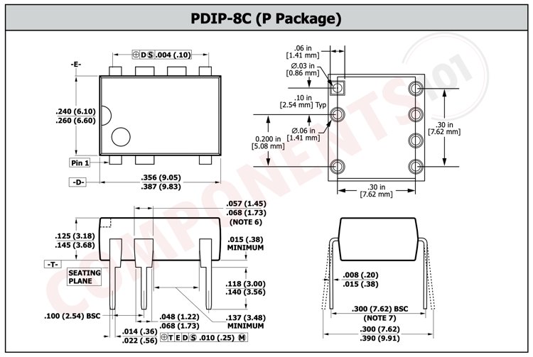 LNK626PG PDIP footprint