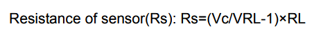 MQ-6 Gas Sensor Rs Value Calculation