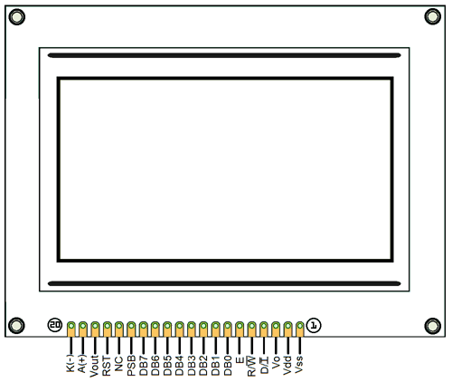 ST7290 Graphical LCD Pinout