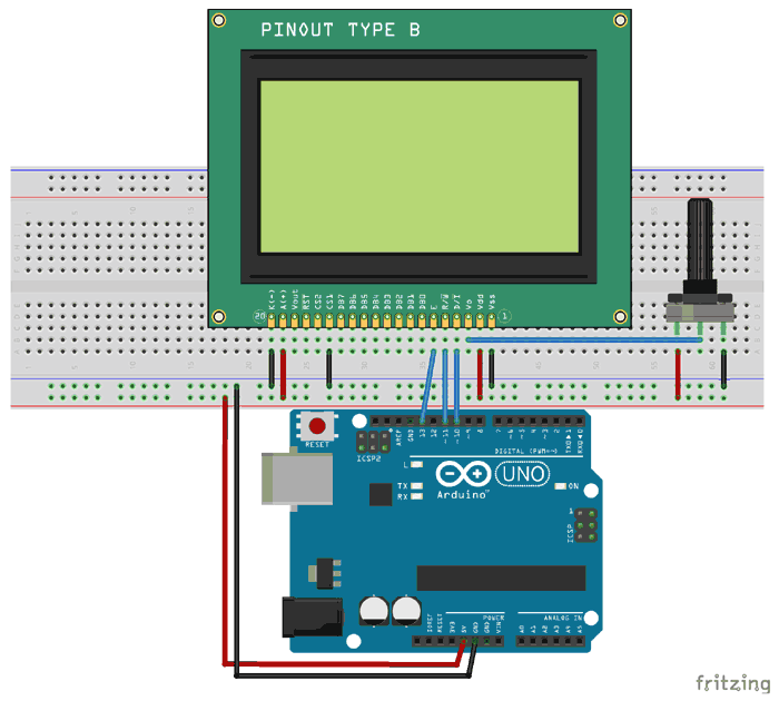  ST7290 Graphical LCD with Arduino